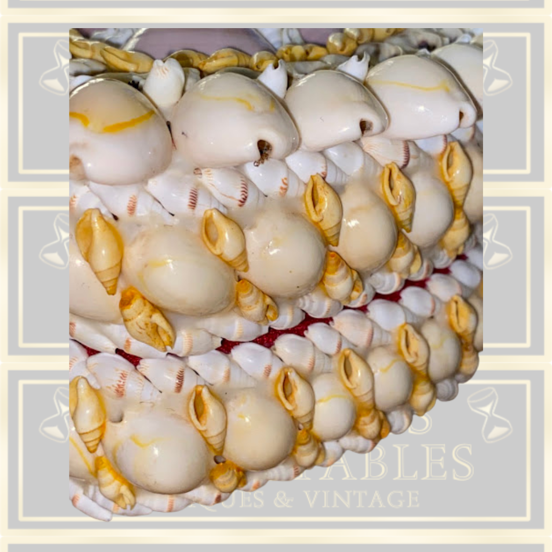 Vintage Heart Shaped Large Seashell trinket box