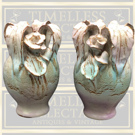 Vintage Pair Beautiful Studio Pottery Bud Vases