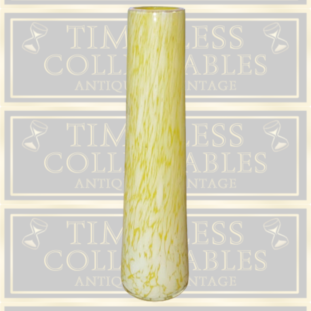 Antique Franz Welz Yellow White Splatter Glass Uranium