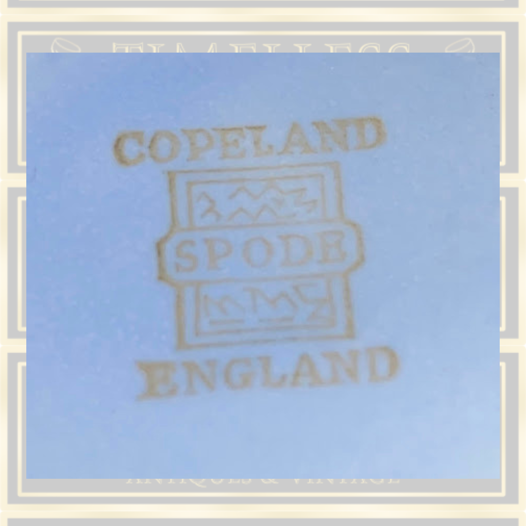 Vintage Copeland Spode Blue Vase Raised Cherry Blossom