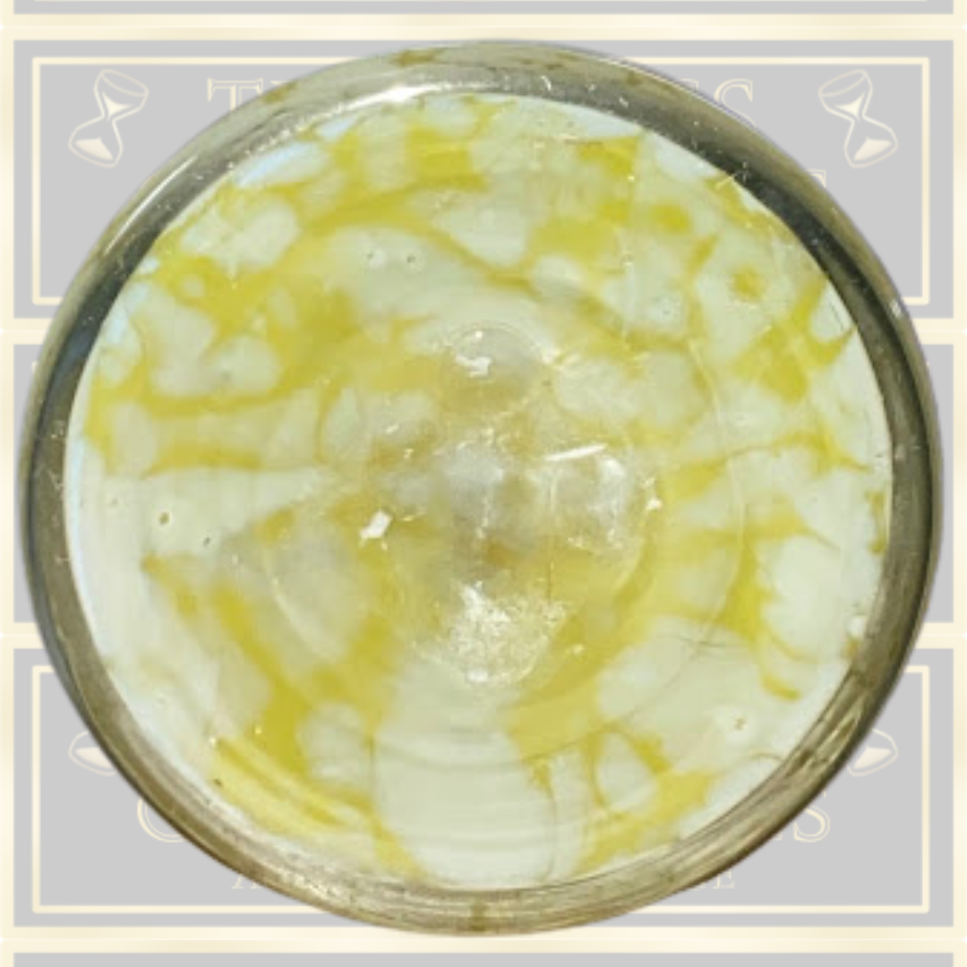 Antique Franz Welz Yellow White Splatter Glass Uranium