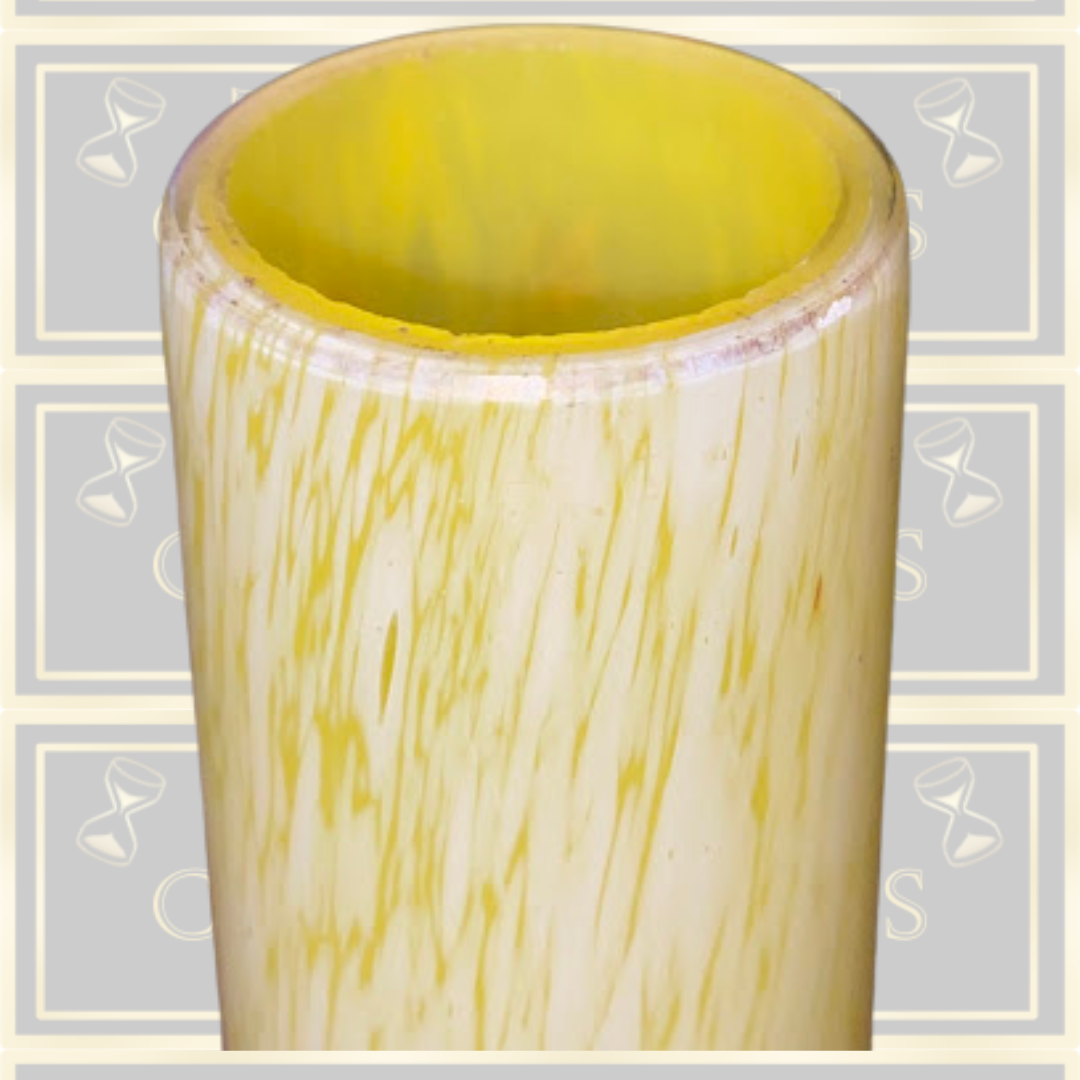 Antique Franz Welz Yellow White Splatter Glass Uranium