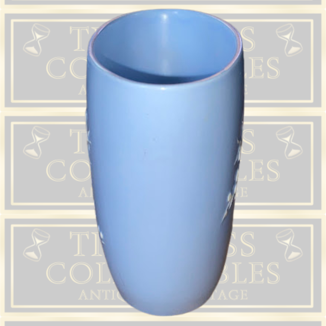 Vintage Copeland Spode Blue Vase Raised Cherry Blossom