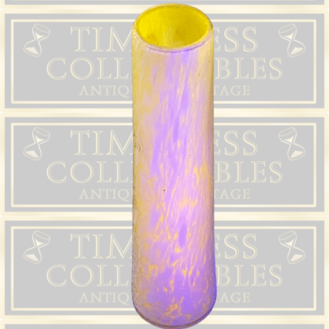 Antique Franz Welz Yellow White Splatter Glass Uranium