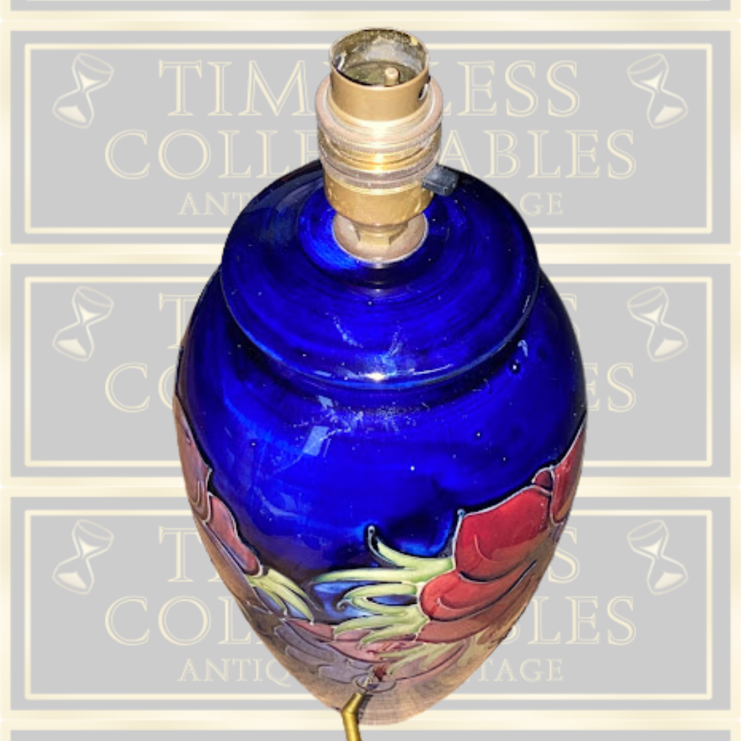 Vintage Large Moorcroft Anemone Table Lamp