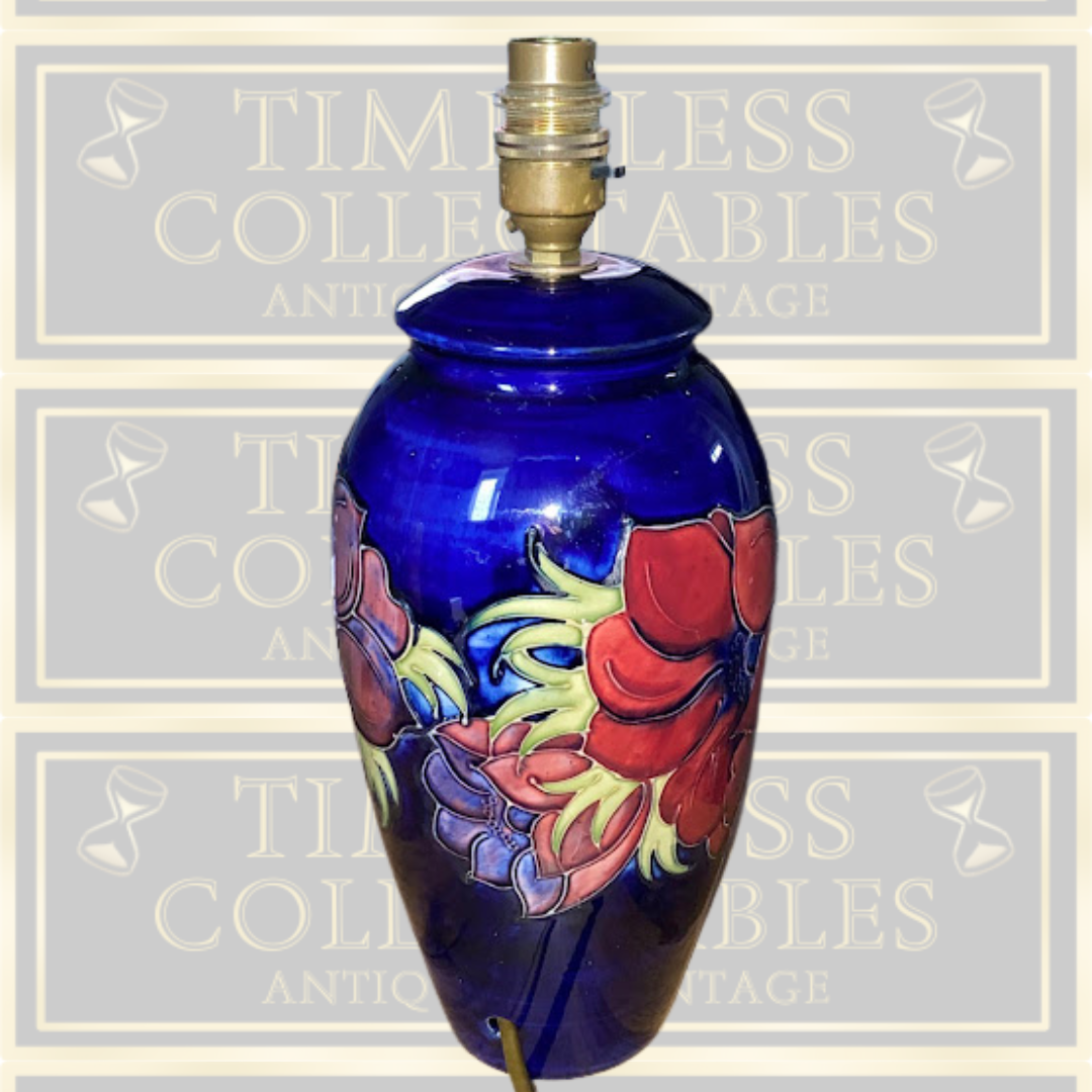 Vintage Large Moorcroft Anemone Table Lamp
