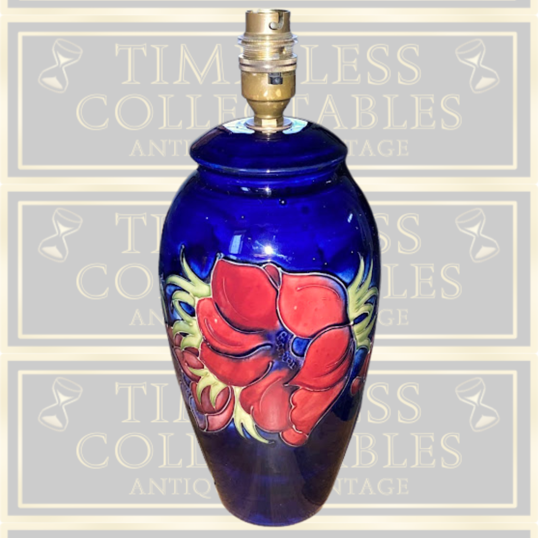 Vintage Large Moorcroft Anemone Table Lamp