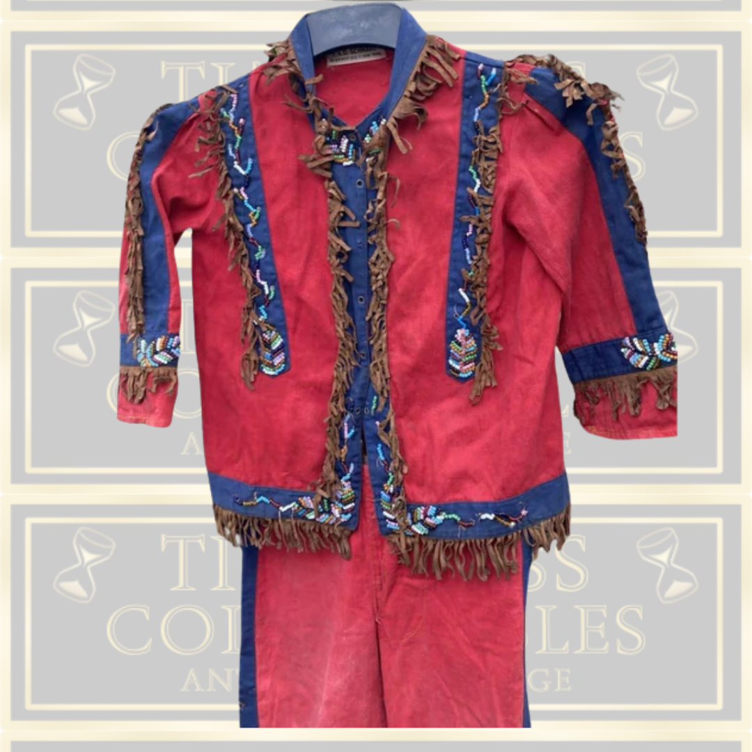 Antique American 1920s f.A.O Schwarz Children’s Dressing Native American Playset