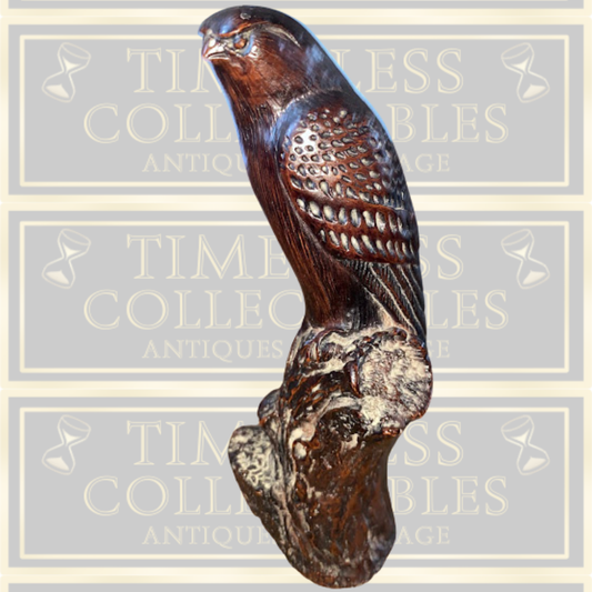 Vintage Black Forest Hand Carved Hawk Bird