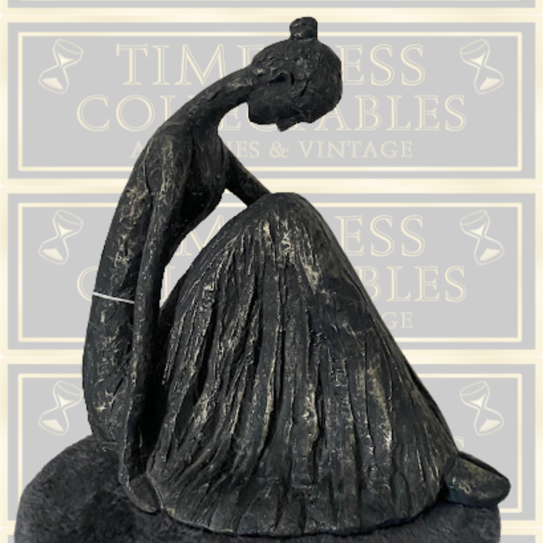 Vintage Large Sitting Ballerina Lady Ornament