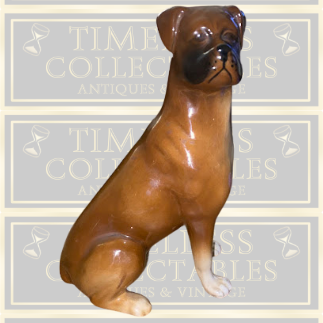 Vintage Ceramic Sitting Boxer Dog