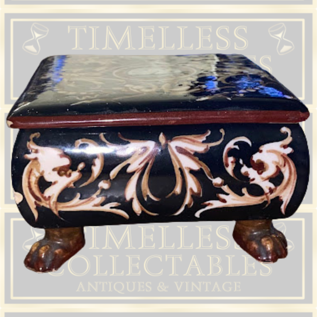 Vintage Italian Scatola Quadra R.F.N Porcelain Trinket Box