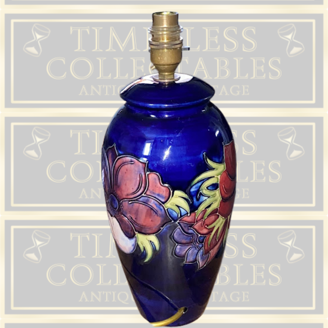 Vintage Large Moorcroft Anemone Table Lamp