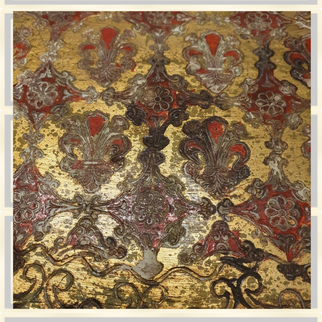 Antique Hand Painted Florentine Gold Gilt Tray. Italian