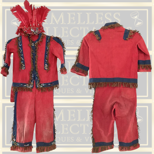 Antique American 1920s f.A.O Schwarz Children’s Dressing Native American Playset