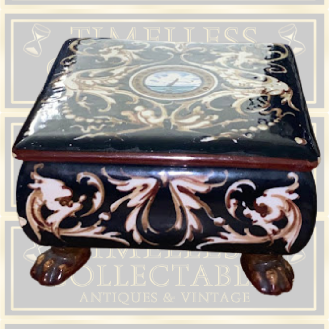 Vintage Italian Scatola Quadra R.F.N Porcelain Trinket Box