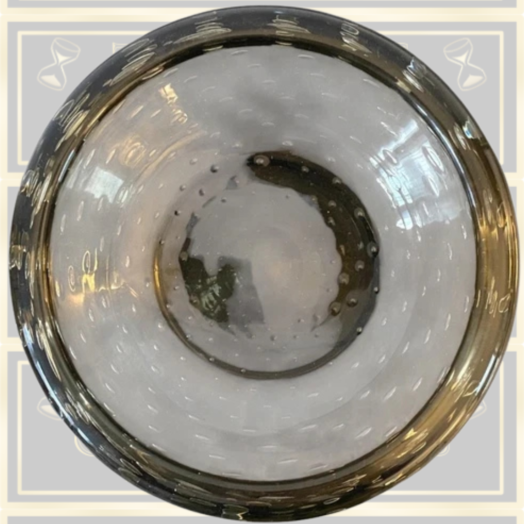 Vintage Whitefriars Controlled Bubble Glass Bowl Golden Amber