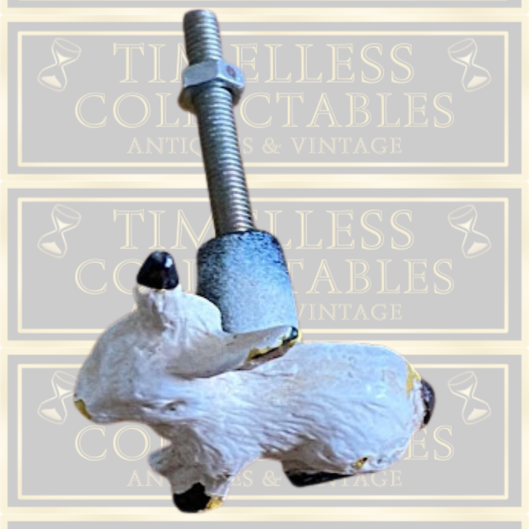 Vintage White Cast Rabbit Draw Handles