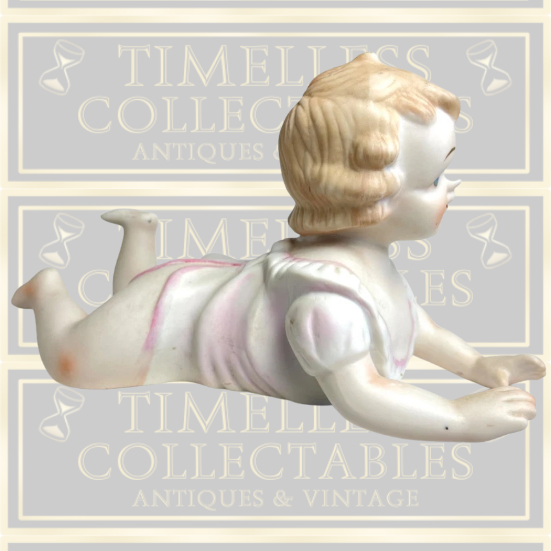 Vintage Pair Large Bisque Piano Babies Figurines