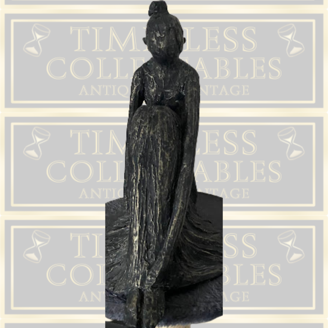 Vintage Large Sitting Ballerina Lady Ornament