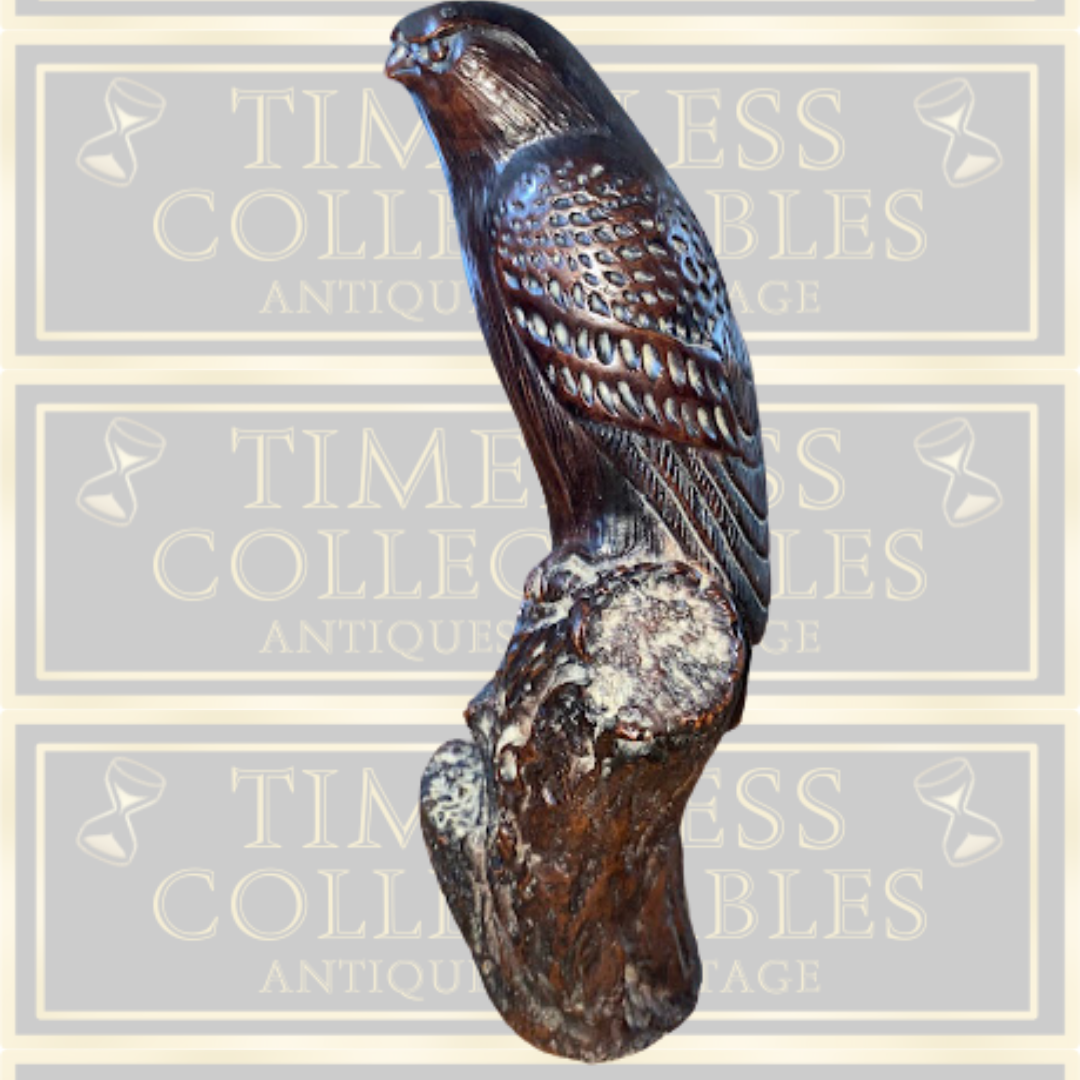 Vintage Black Forest Hand Carved Hawk Bird