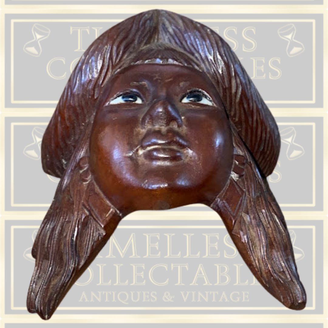 Antique Rosewood Carved Chinese Mask