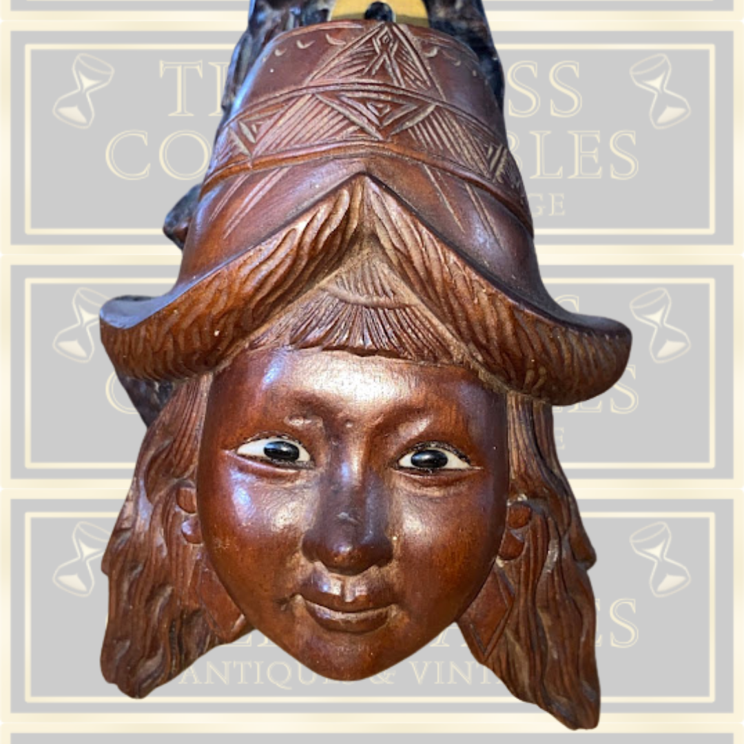 Antique Rosewood Carved Chinese Mask