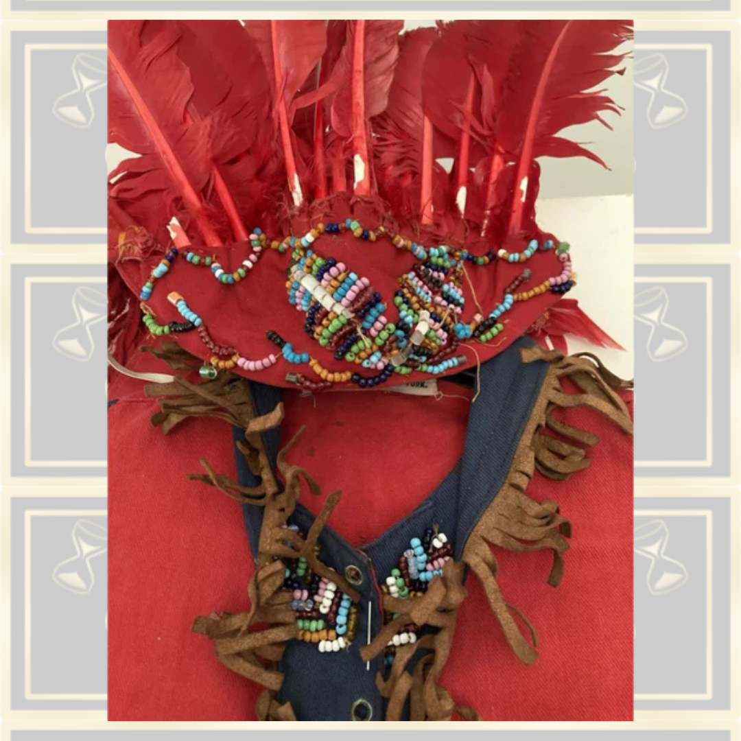 Antique American 1920s f.A.O Schwarz Children’s Dressing Native American Playset