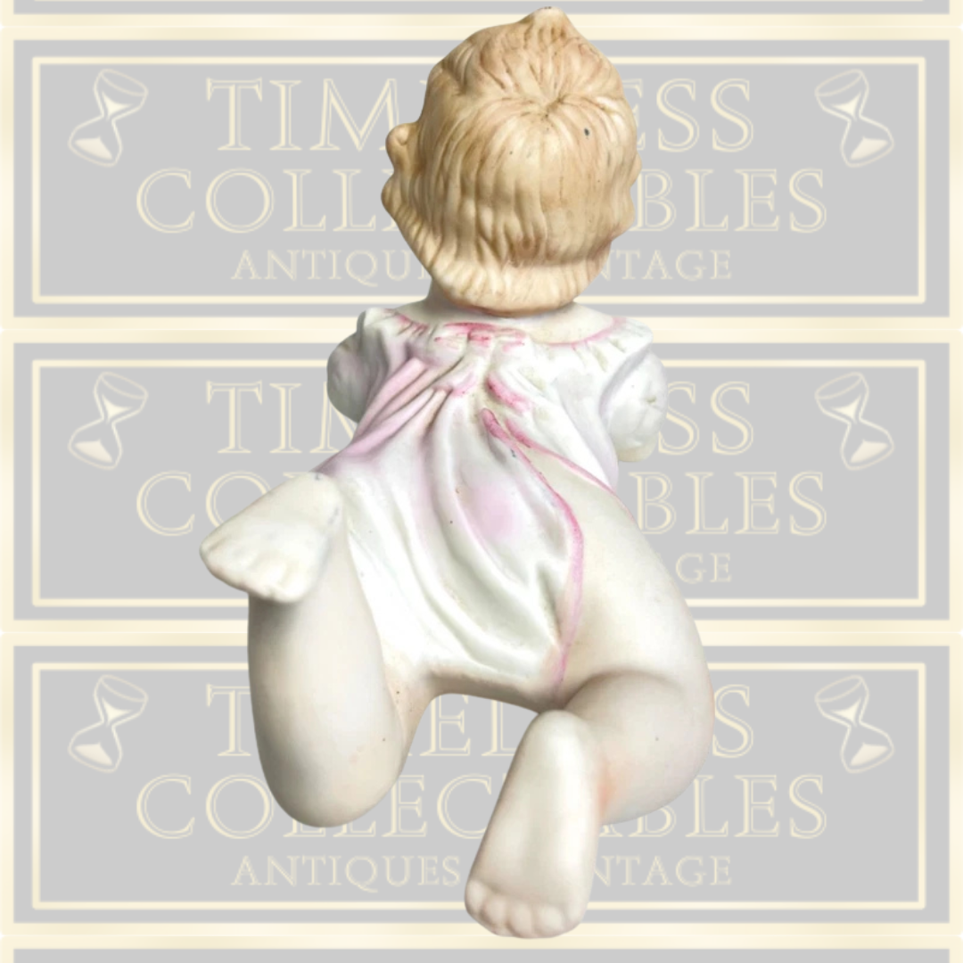 Vintage Pair Large Bisque Piano Babies Figurines