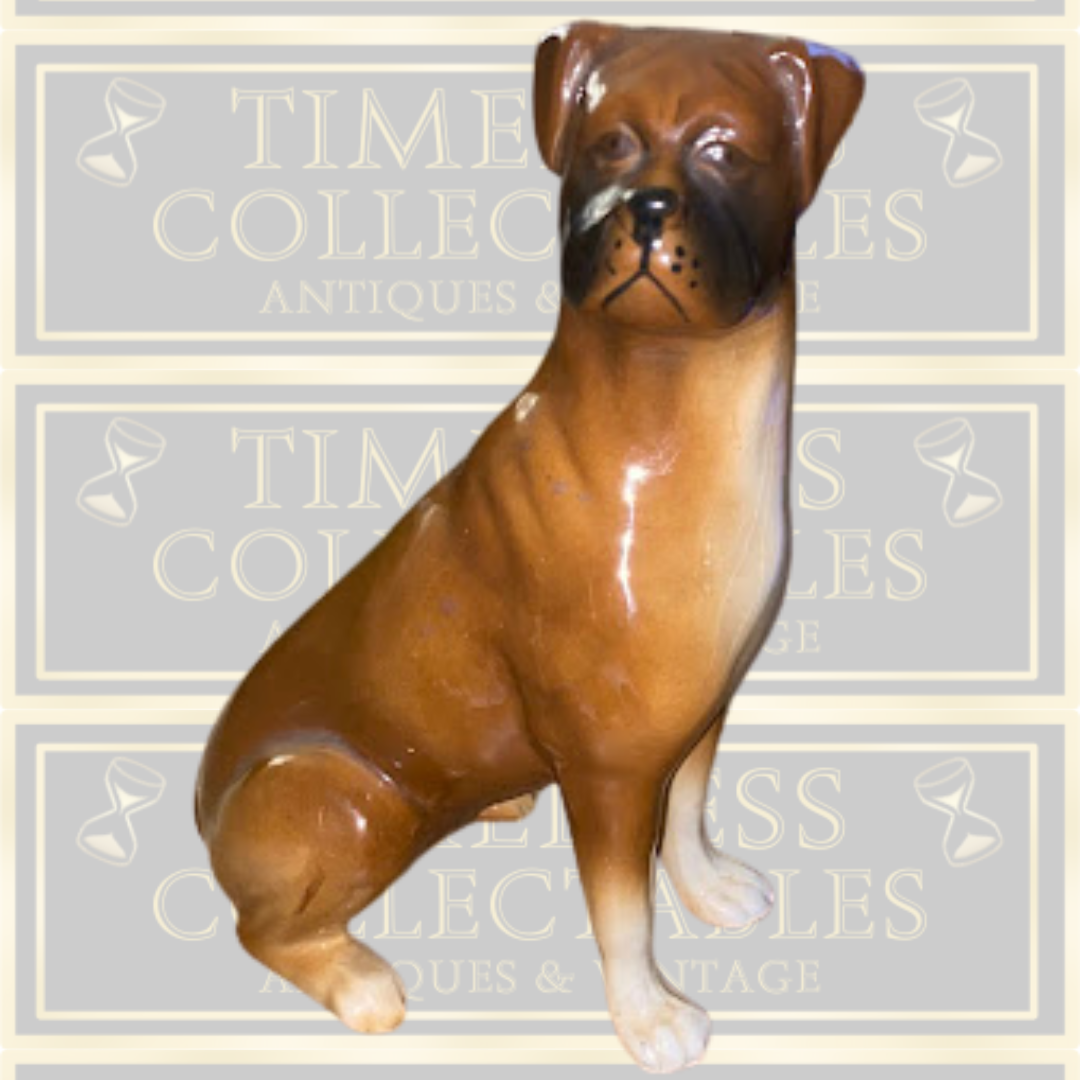 Vintage Ceramic Sitting Boxer Dog