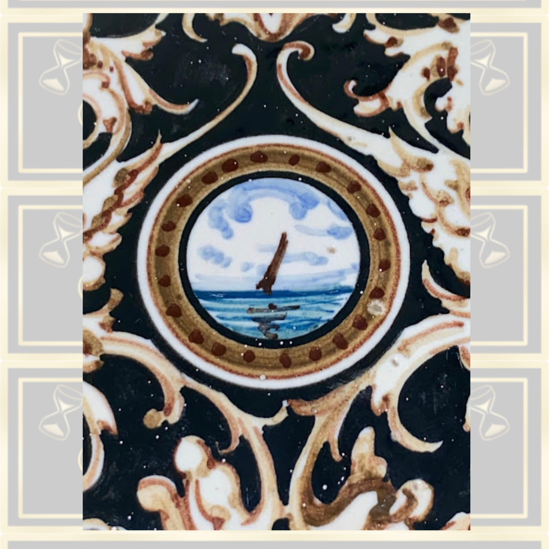 Vintage Italian Scatola Quadra R.F.N Porcelain Trinket Box