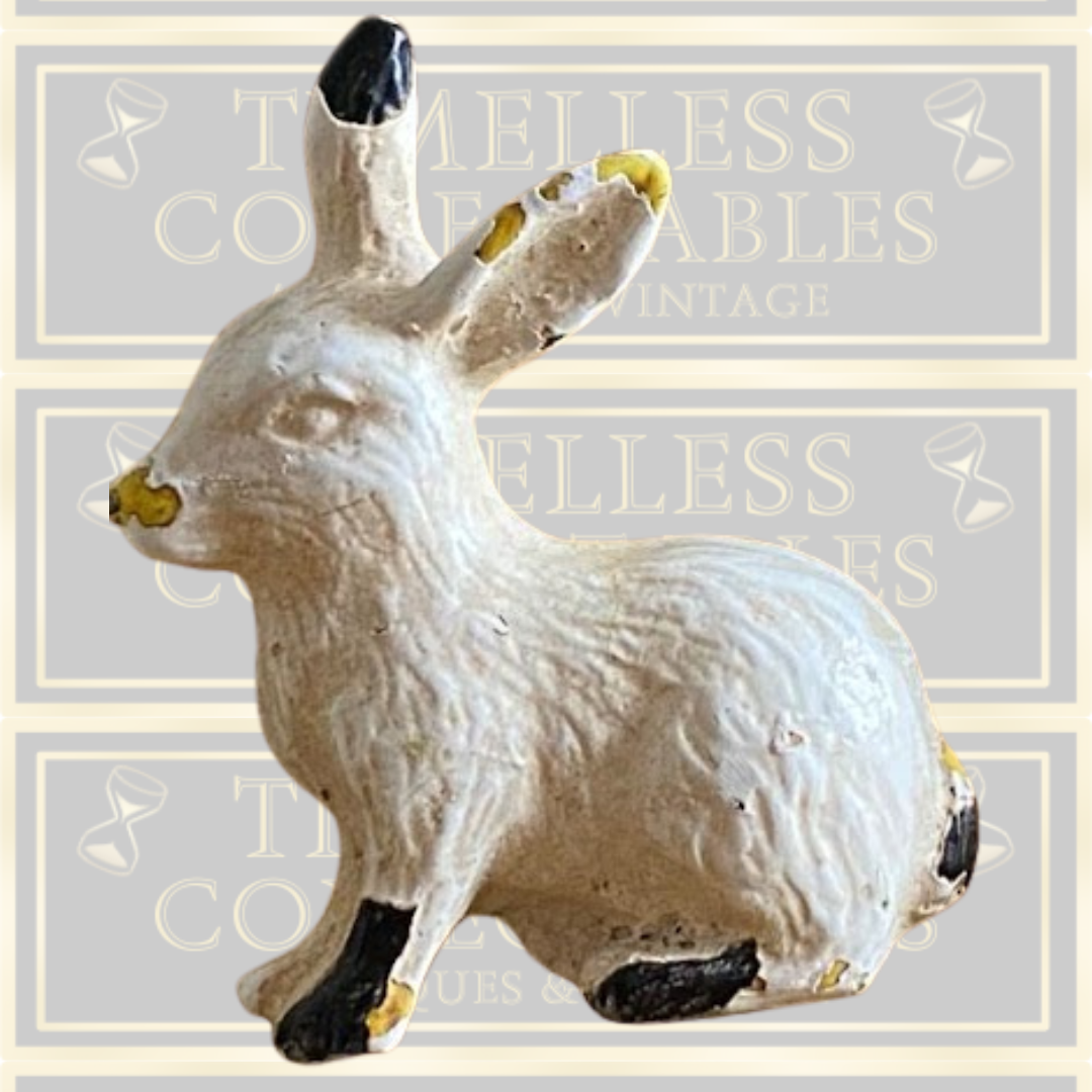 Vintage White Cast Rabbit Draw Handles