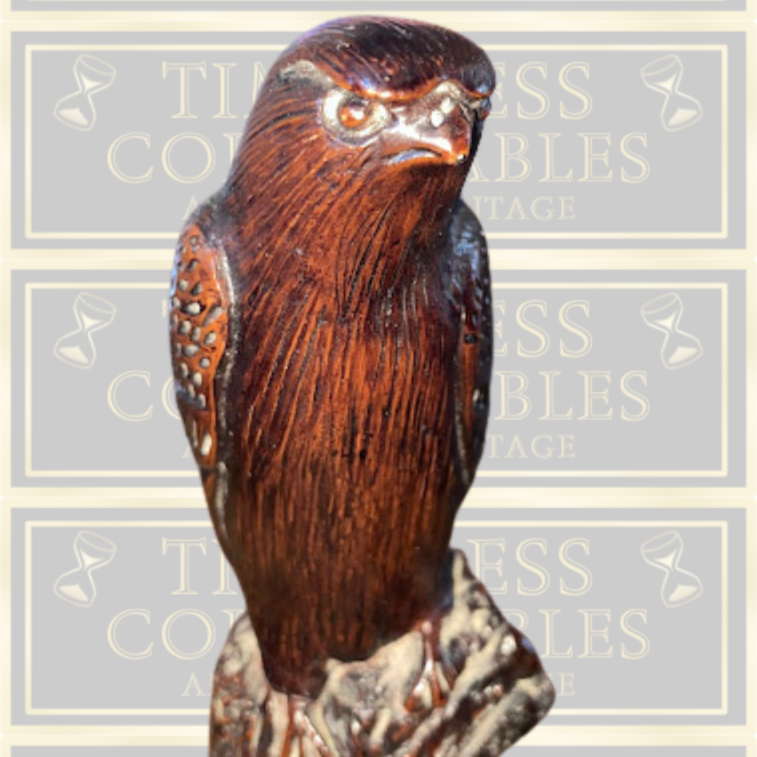 Vintage Black Forest Hand Carved Hawk Bird