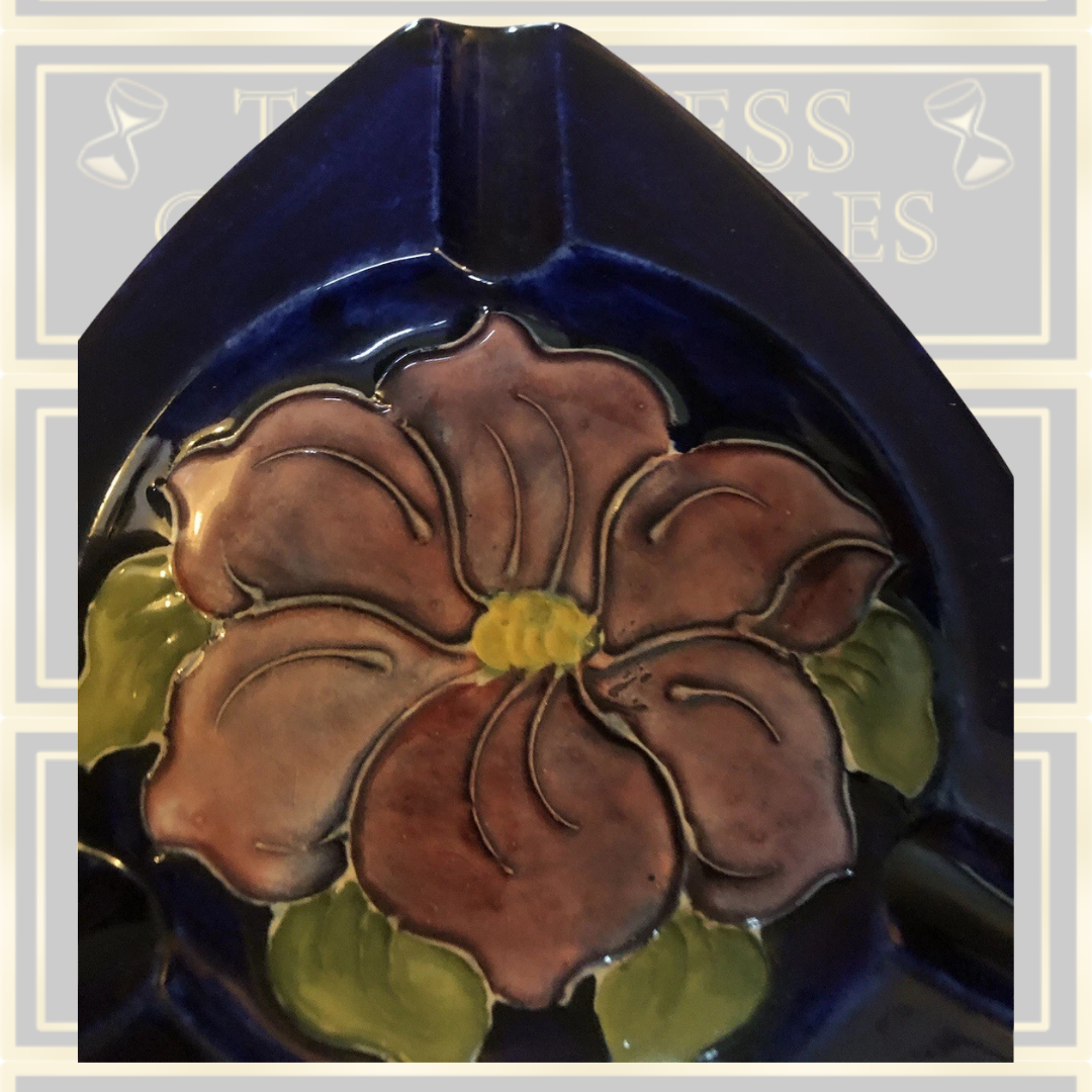 Vintage Moorcroft Pottery Triangular Ashtray