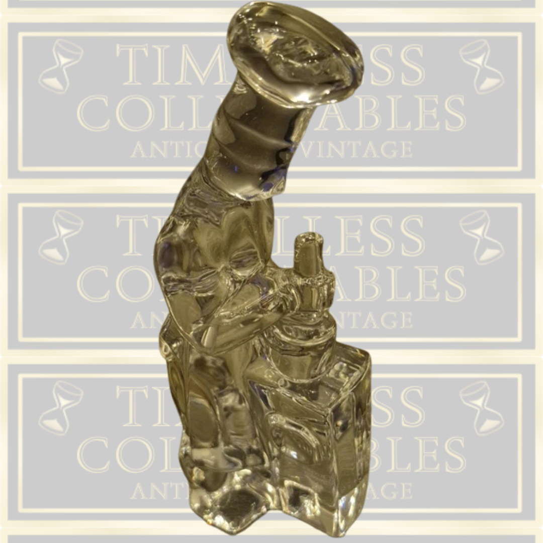 Vintage Orrefors Sweden Crystal Glass Chef Paperweight Scandinavian Art Glass.