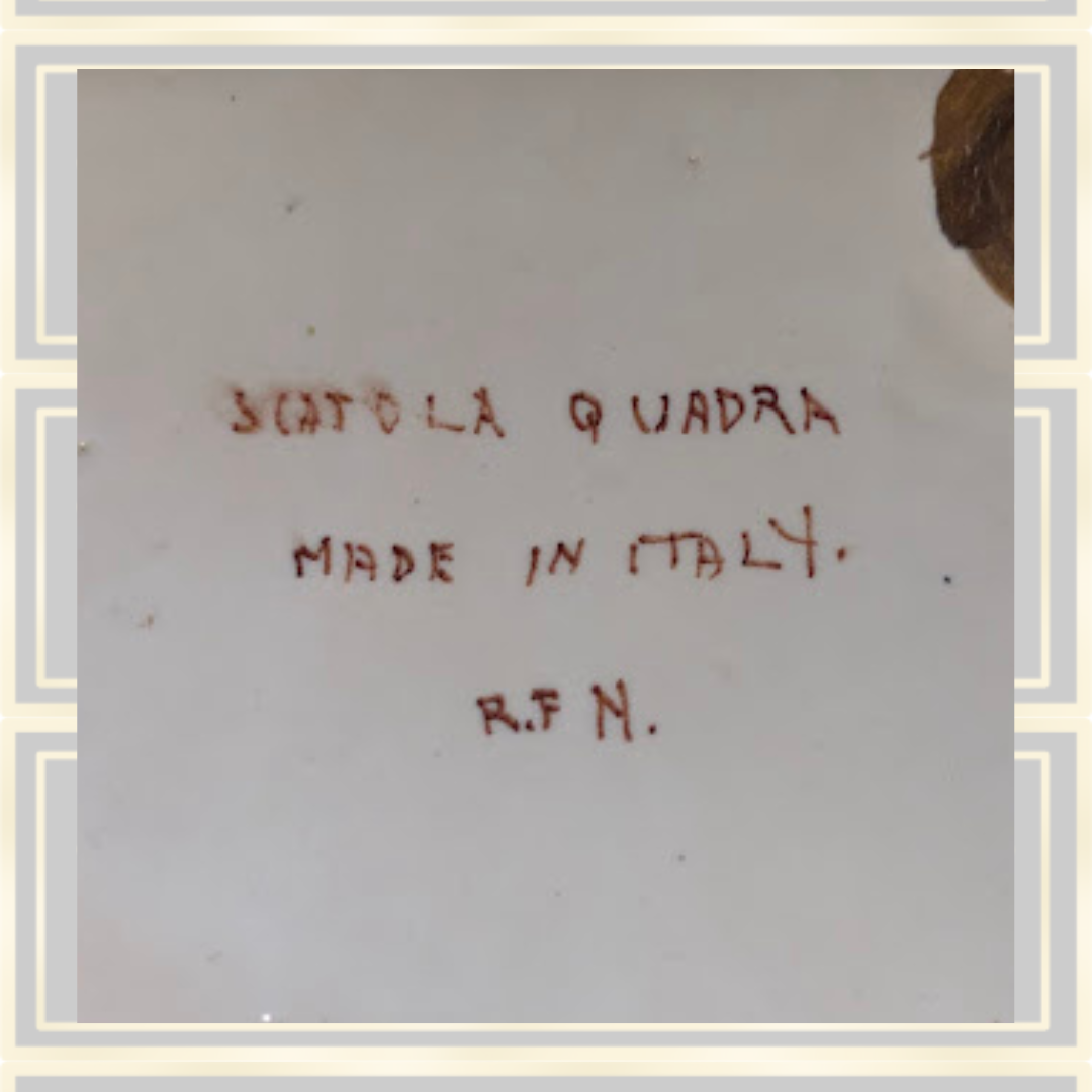 Vintage Italian Scatola Quadra R.F.N Porcelain Trinket Box
