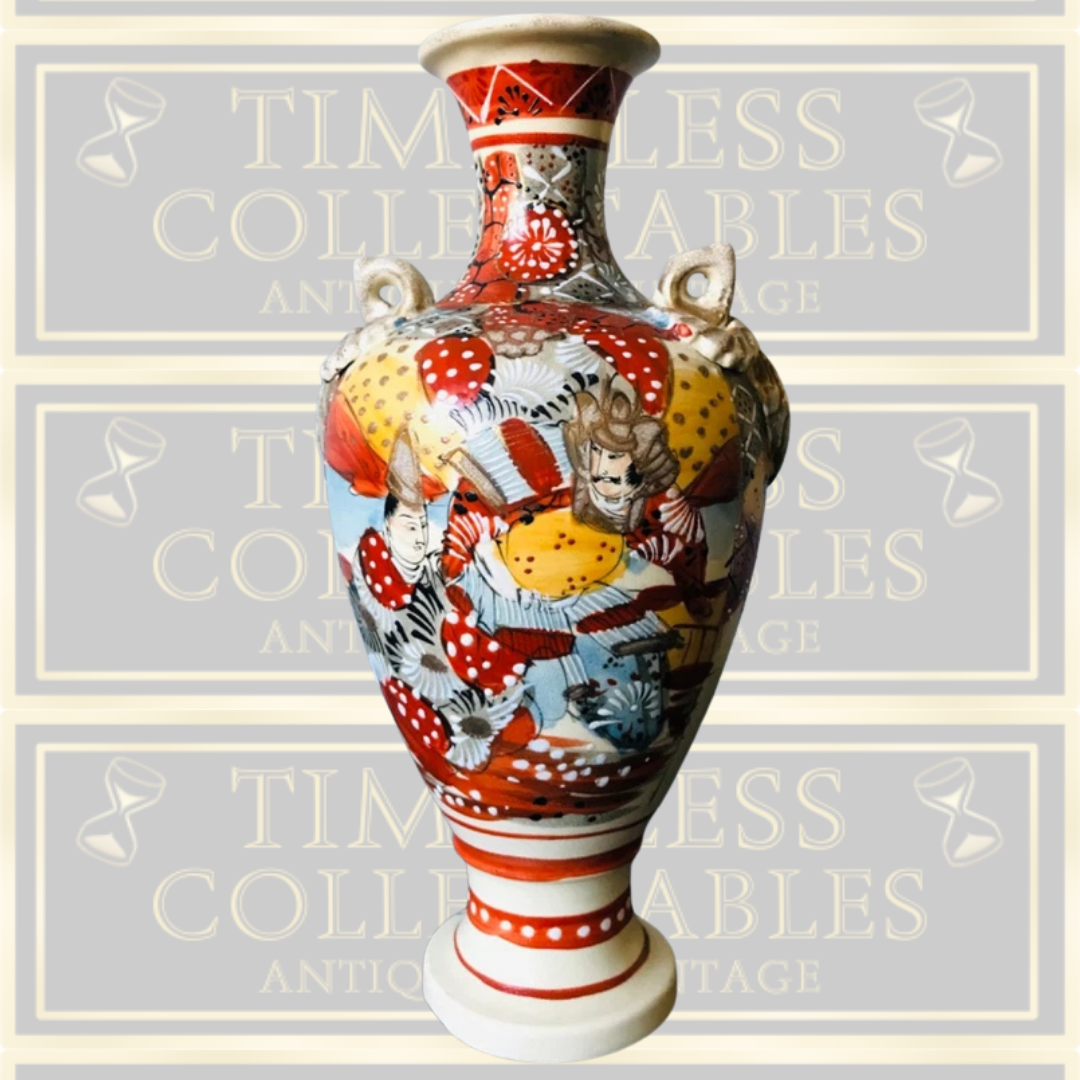 Antique Hand Painted Japanese Satsuma Signed Vase