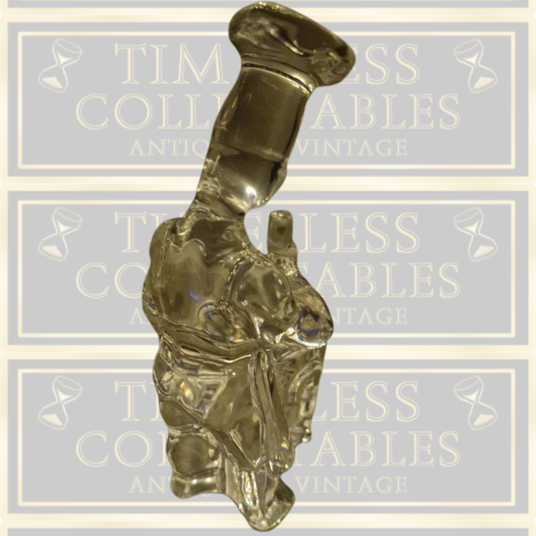 Vintage Orrefors Sweden Crystal Glass Chef Paperweight Scandinavian Art Glass.