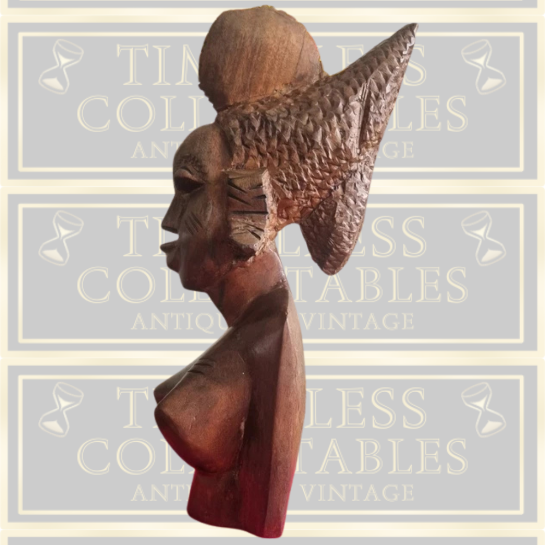 Antique Large African Fulani Hand Carved Wood Sculpture