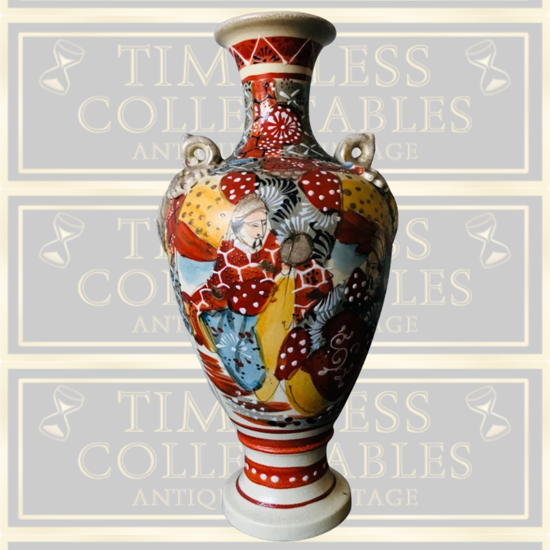 Antique Hand Painted Japanese Satsuma Signed Vase