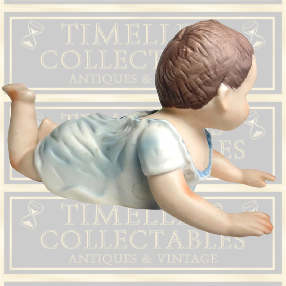 Vintage Pair Large Bisque Piano Babies Figurines