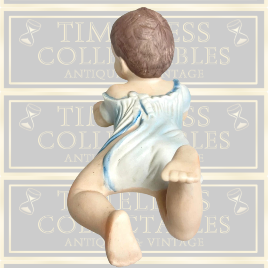 Vintage Pair Large Bisque Piano Babies Figurines