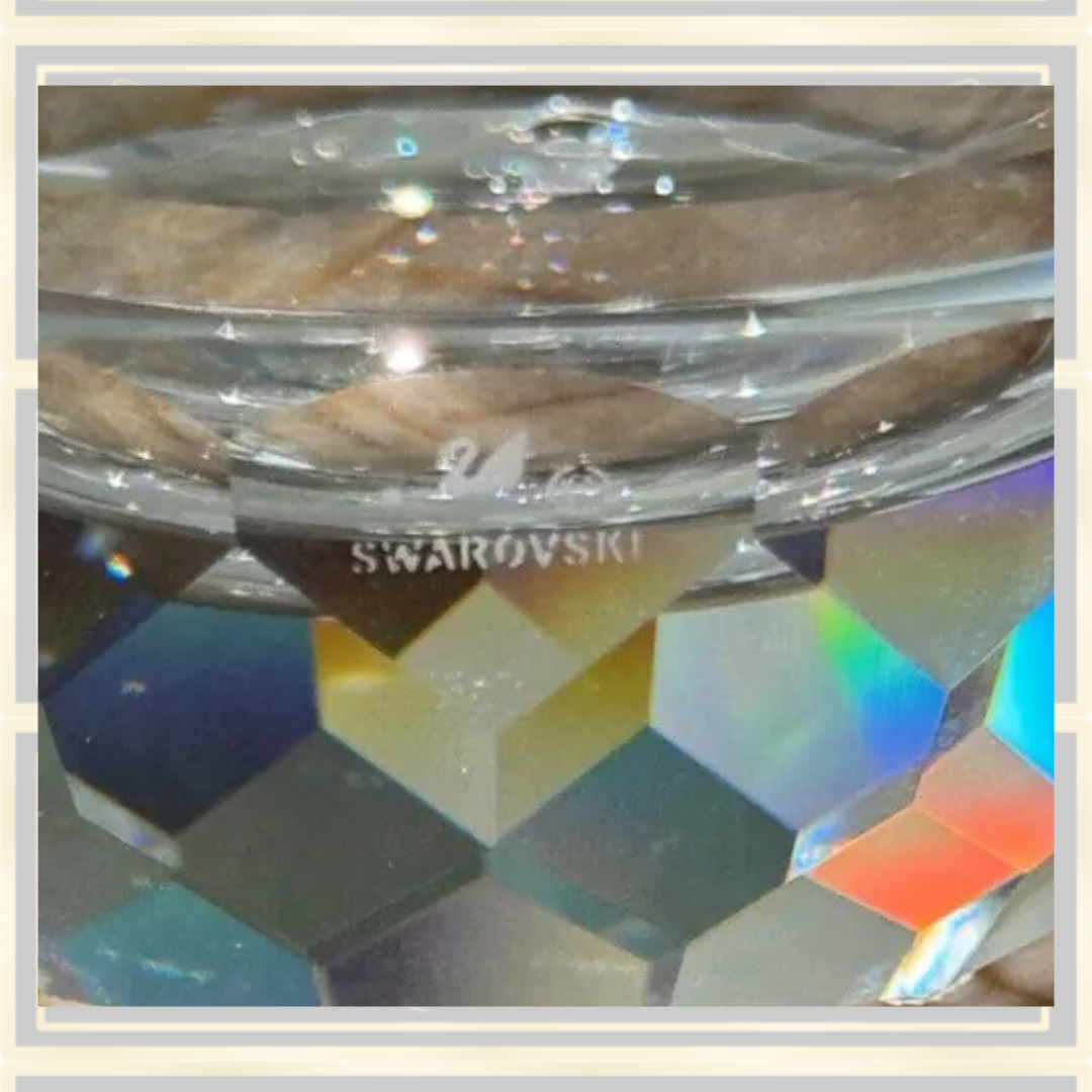 Vintage Swarovski Crystal Birdbath & Frosted Birds