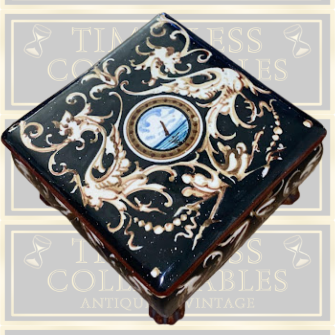 Vintage Italian Scatola Quadra R.F.N Porcelain Trinket Box