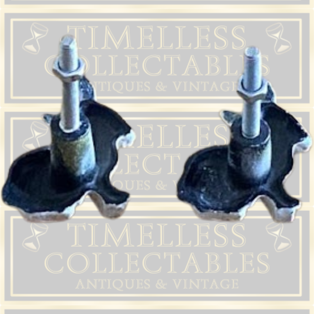 Vintage White Cast Rabbit Draw Handles