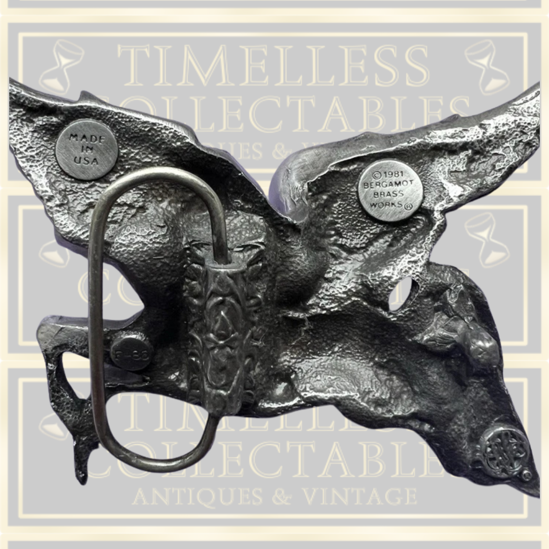 Vintage Pegasus Brass Belt Buckle