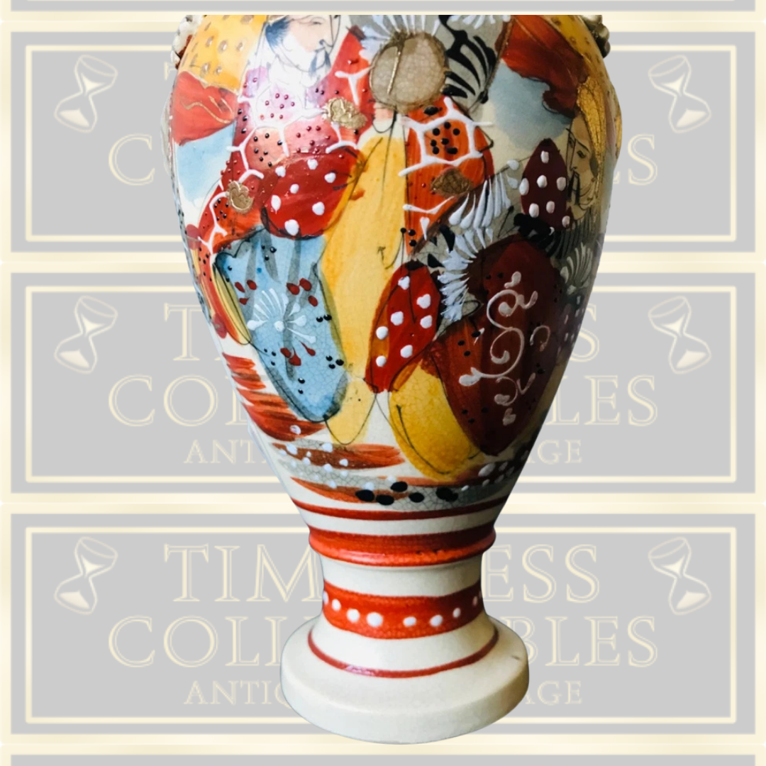 Antique Hand Painted Japanese Satsuma Signed Vase