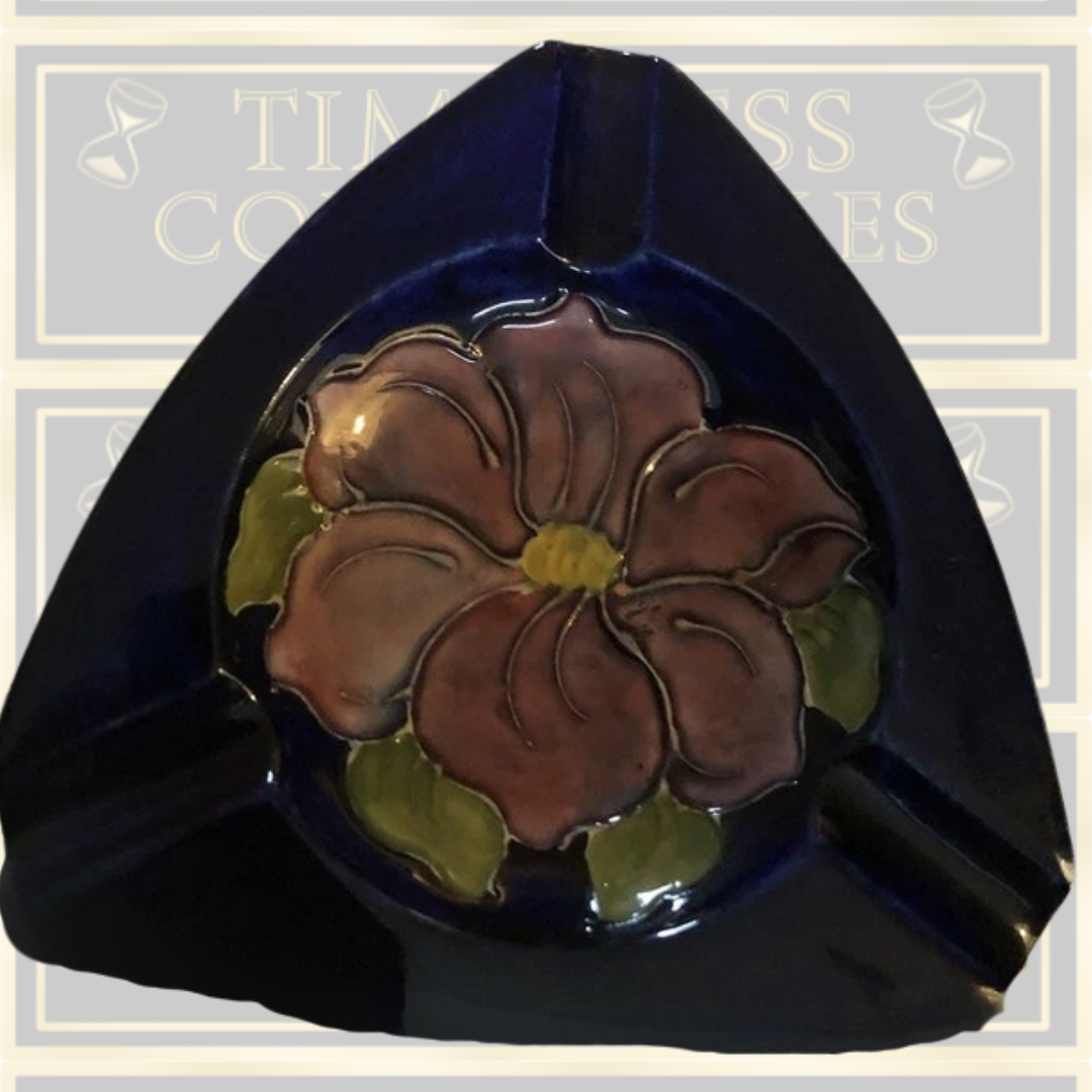 Vintage Moorcroft Pottery Triangular Ashtray