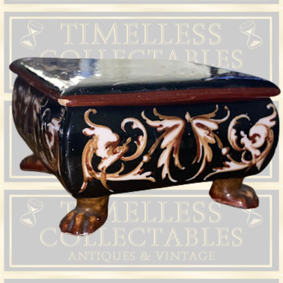 Vintage Italian Scatola Quadra R.F.N Porcelain Trinket Box