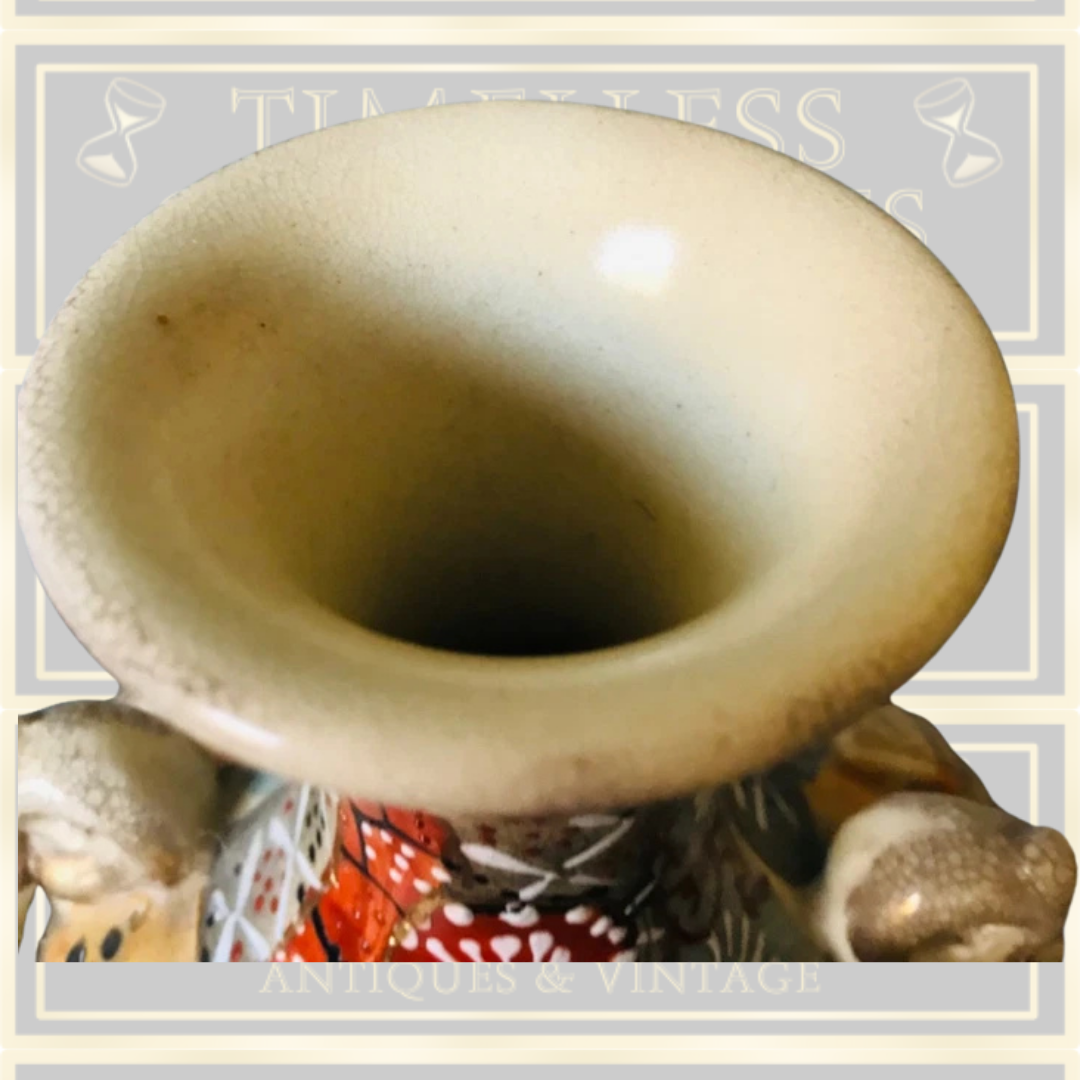 Antique Hand Painted Japanese Satsuma Signed Vase